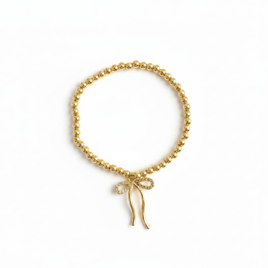 Ms. Midnight Magnolia Bow Charm Bracelet