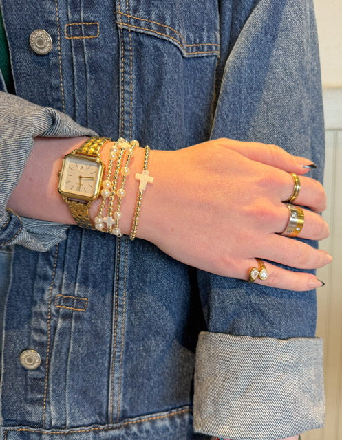The Original Crème/White Cross Bracelet