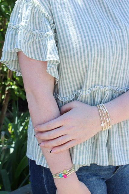 Ms. Bloom Bracelet in Pink, Yellow or Teal (Single)