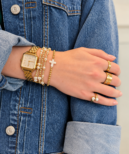 The Original Crème/White Cross Bracelet