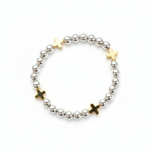 Ms. Silver Bracelet in Silver with Gold