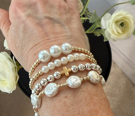 Ms. Silver Bracelet in Silver with Gold