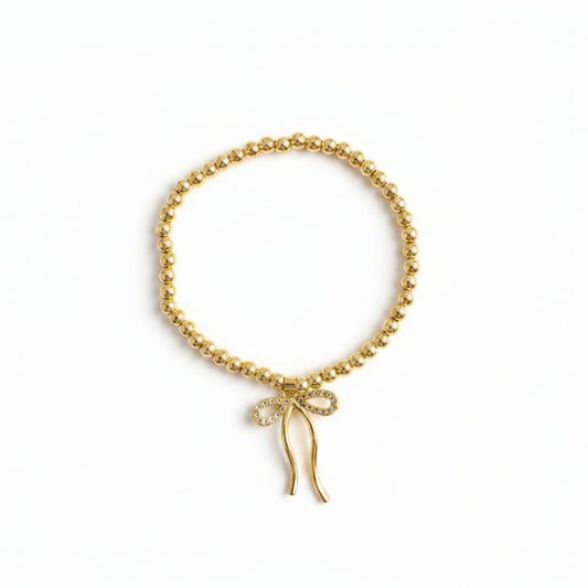 Ms. Midnight Magnolia Bow Charm Bracelet