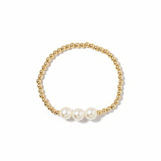 Midnight Magnolia Triple Pearl Bracelet