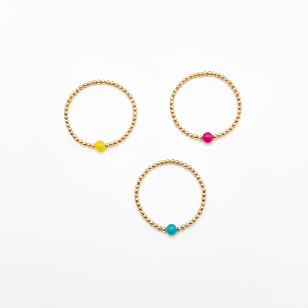 Ms. Bloom Bracelet in Pink, Yellow or Teal (Single)