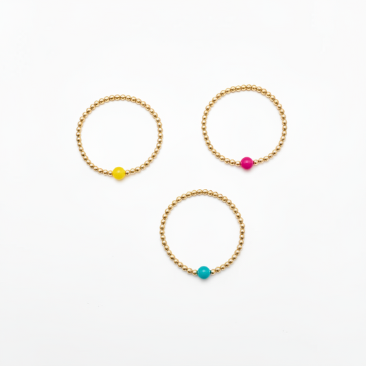 Ms. Bloom Bracelet in Pink, Yellow or Teal (Single)