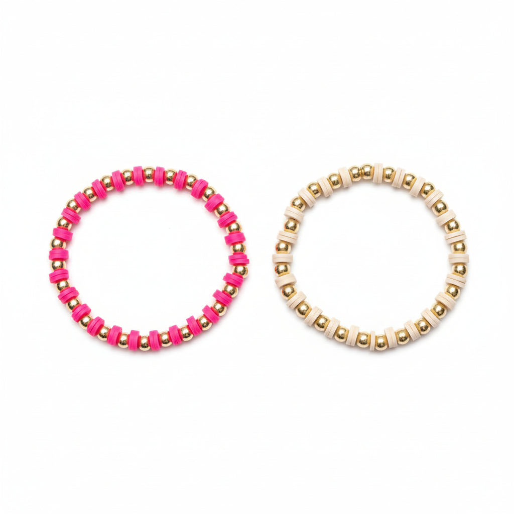 Ms. Lila Bracelet in Bright Pink or Soft White
